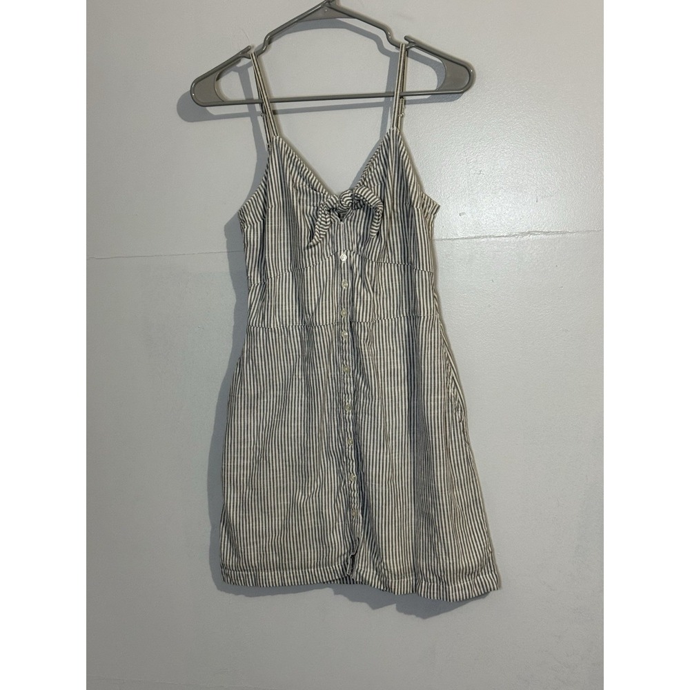 Abercrombie & Fitch Women's Striped Tie Front Mini Dress Sz ST Beach Summer Y2K